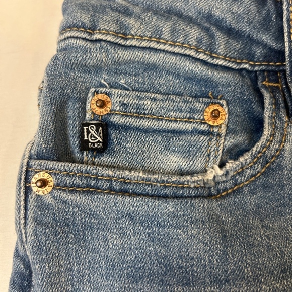 I&M Black Label Size 7 Women's Straight Leg Cropped Jeans Raw Hem Distressed - Picture 6 of 13